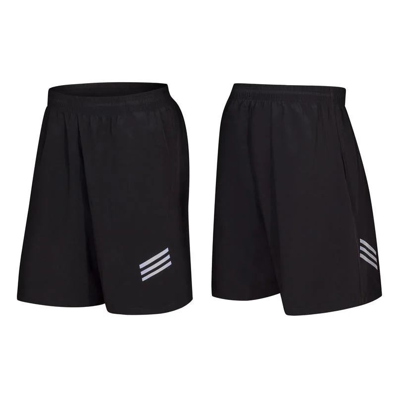 

Men's Sports Running Shorts with Side Pockets and Safe 3 Lines Reflective Tape Black Summer Casual Lifestyle Jogging Short Pants