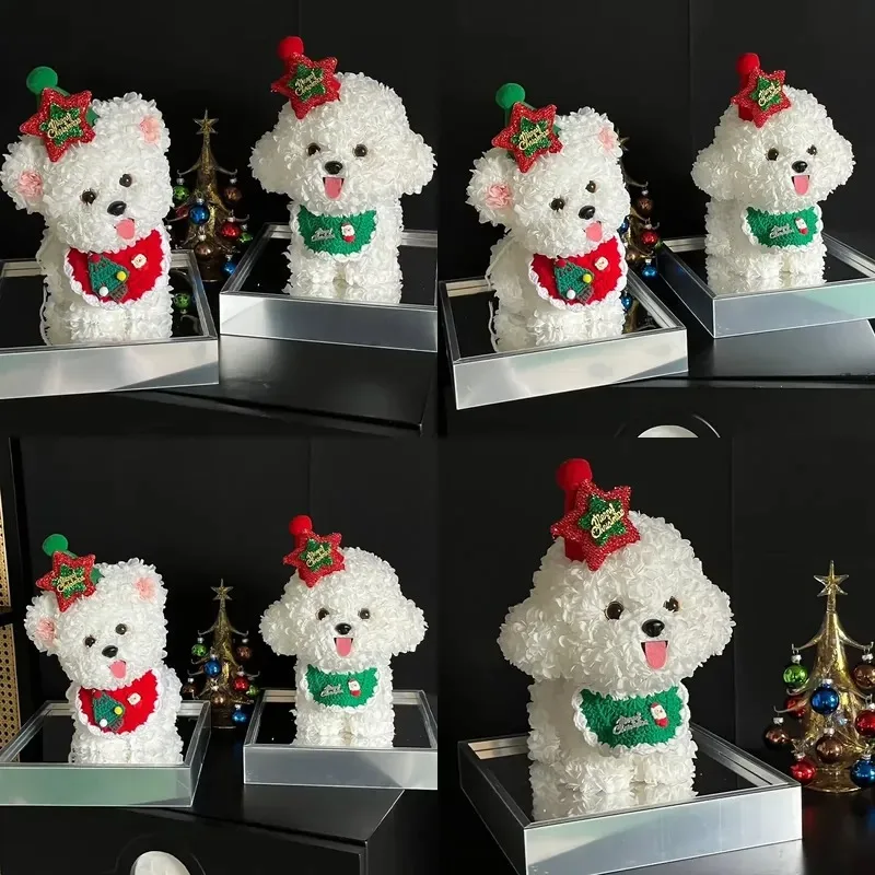 Eternal Flower Handmade Souvenir Dog Ornaments  Christmas and Birthday Gift Set - Friend Gift Box
