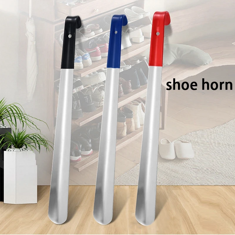 1Pcs 42cm Long handled Shoehorn Metal Shoe horns pregnant woman elderly Shoe spoon home-use Shoe spatula Lazy people shoe lifter