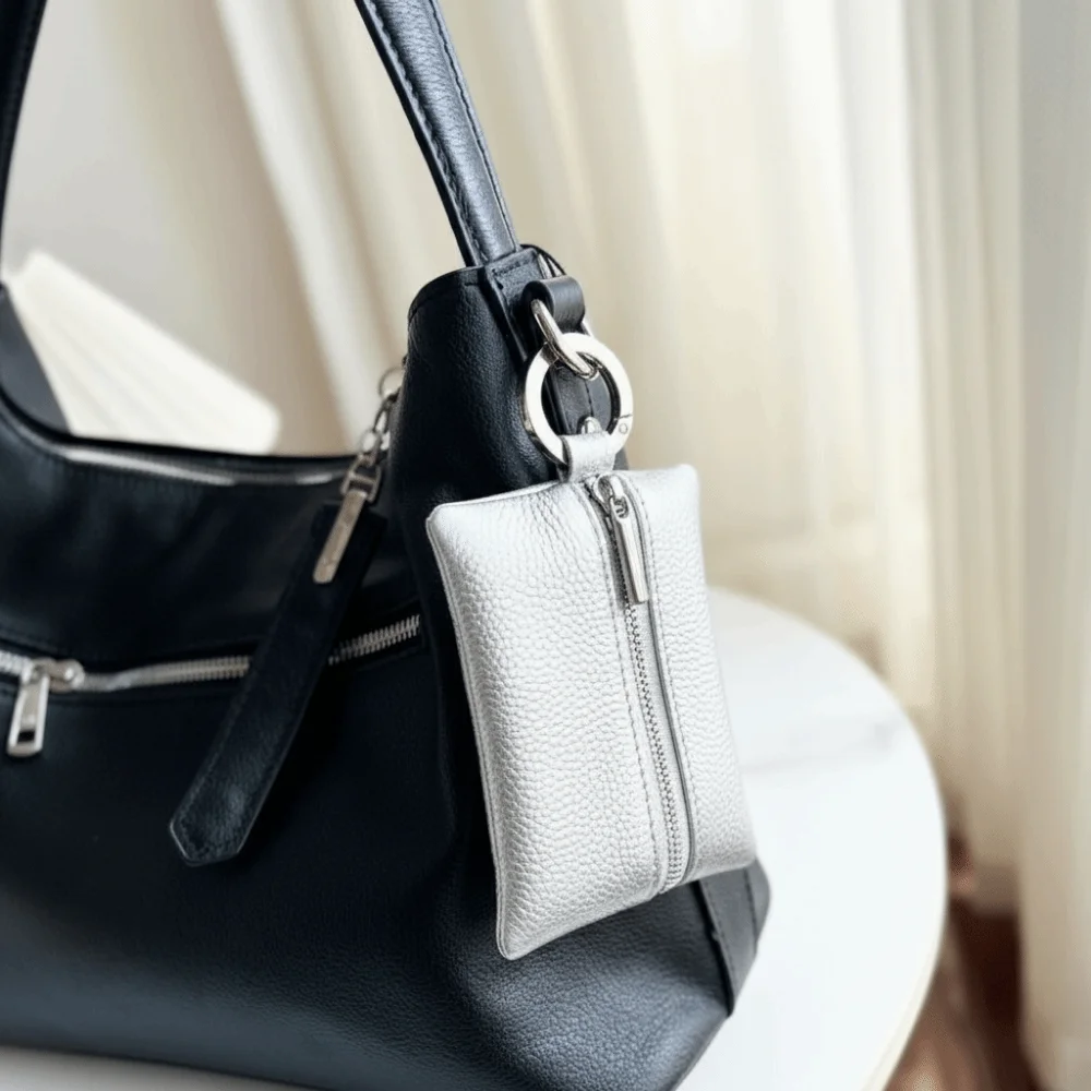 

Мини-кошелек для монет из искусственной кожи на шею в японском стиле, однотонный, для ключей, в стиле Ins, для хранения мелочи и ключей