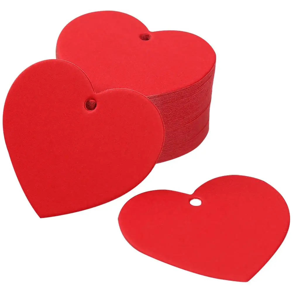 300 قطعة ورق على شكل قلب أحمر ديكور معلق علامات هدايا لعيد الحب الحرفية DIY مشاريع الزفاف الإشارات المرجعية بطاقات الاسم السعر