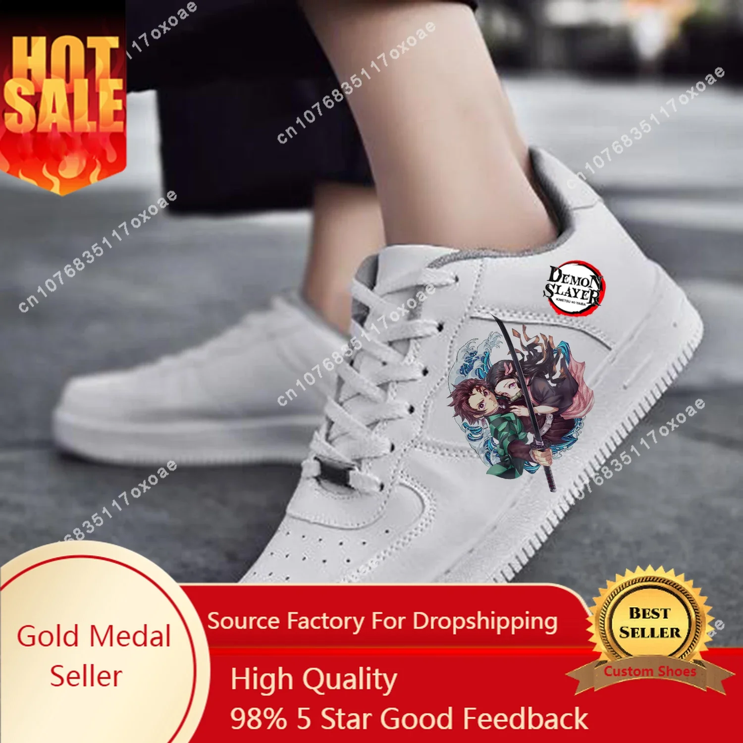 

Anime Demon Slayer Kimetsu No Yaiba AF Basketball Mens Womens Sports Flats Force Tanjirou Nezuko Sneakers Mesh Custom Shoe