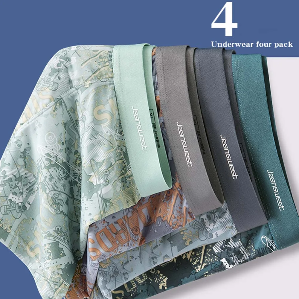 2/3/4Pcs Man Underwear Ice Silk Quick-Dry Men's Clothing Cool Stretch Soft Touch Men Underpants U Pouch Design Boxers Man