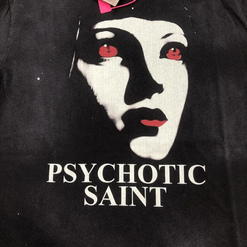 SAINT Of MICHAEL 1:1 American Style Vintage Printed Tee Loose 100%Cotton Tops T Shirt
