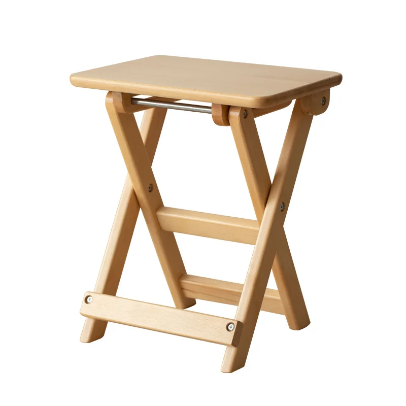 

Folding stool small Mazar portable bench household solid wood space saving kitchen folding chair dining