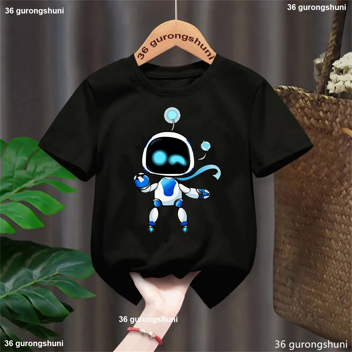 2024 Boys T-Shirts Astros Playroom Cartoon Print Children'S Tshirt Summer Casual Boys Clothes Toddler T Shirt Short Sleeve Tops