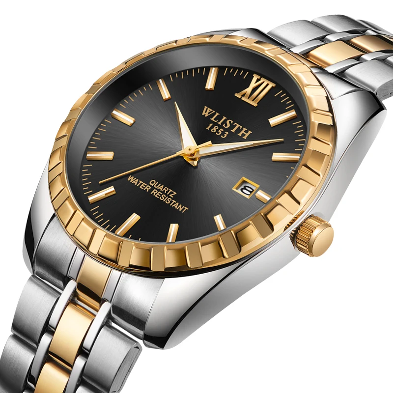 

Деловые мужские часы, часы из нержавеющей стали для мужчин, водонепроницаемые кварцевые часы, дропшиппинг, мужские и женские наручные часы