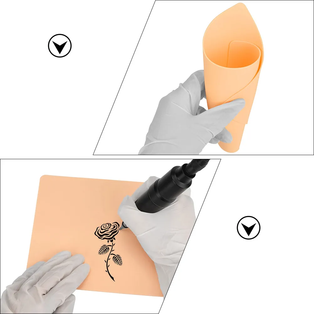 5Pcs Silicone Tattoos Practice Skin 1Mm Double-Sided Reusable Artificial Skin for Tattooing Contouring Shading Microblading