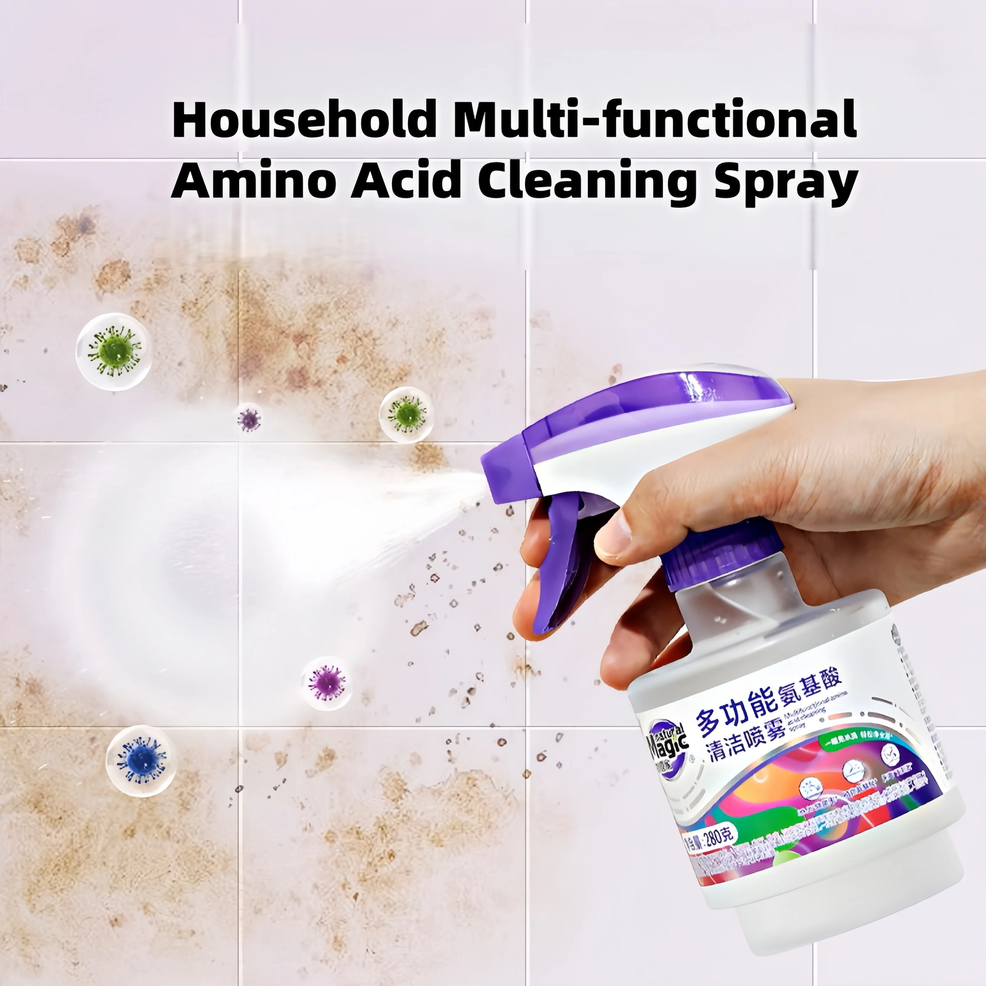 

Amino Acid Foam Cleaner - Multifunctional Heavy Duty Degreaser for Kitchen Grease， All Surfaces Powerful Stain Remover