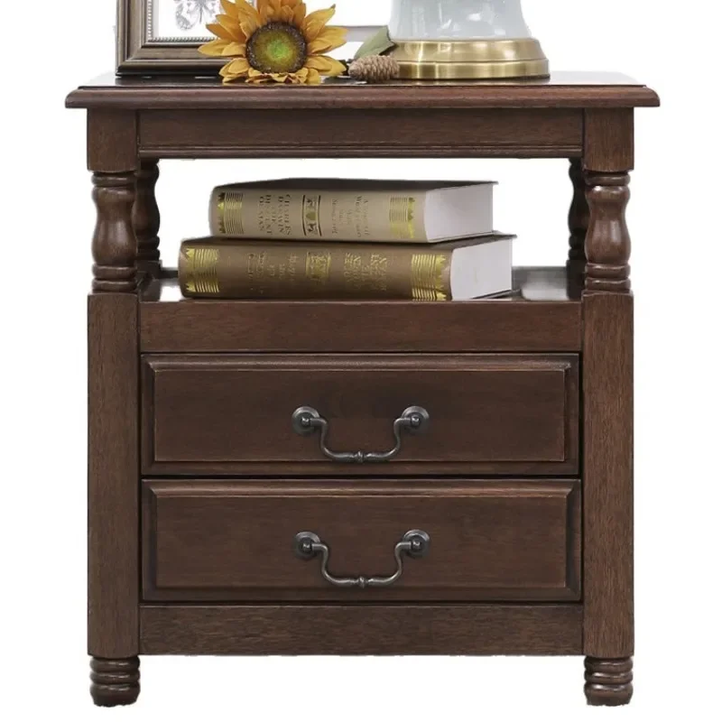 Small American country style all-solid wood bedside table, simple and beautiful furniture edge corner cabinet