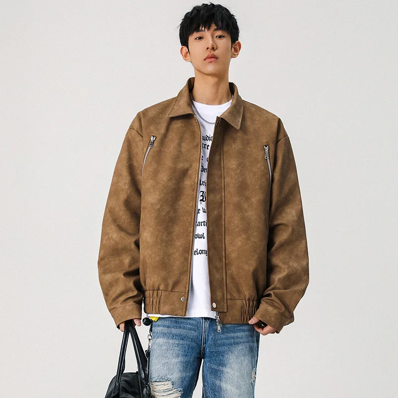 

Мужская куртка из искусственной кожи American Sle Flight, весна-осень, в стиле High Street, модная, свободного кроя, ветрозащитная, длинная, молодежная, стильная