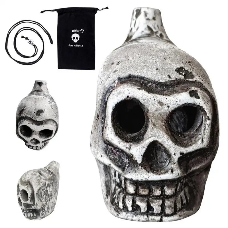 Aztec Death Whistle Skull Spooky Human Death Scream Loud Whistle Authentic Human Prank Battle Whistle Camping Emergency Tools