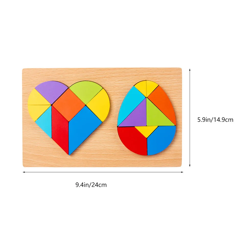 Wooden Tangram Puzzle Set for Kids – Educational Geometric Shape Matching Toy for Early Learning & Color Development
