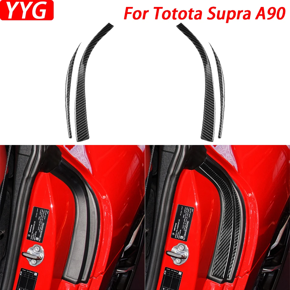 

For Toyota Supra A90 2019-2022 Real Carbon Fiber Door Panel Edge Decorative Strips Car Interior Decoration Accessories Sticker