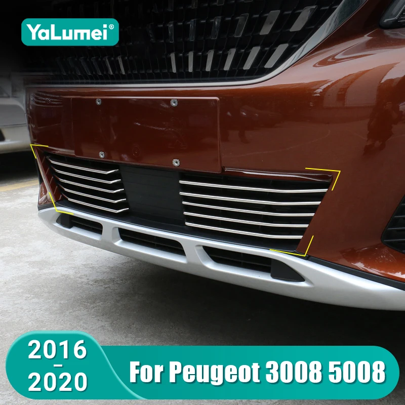 

Для Peugeot 3008 5008 GT 2016 2017 2018 2019 2020 автомобильные решетки передняя решетка декоративные полоски крышка внешние аксессуары