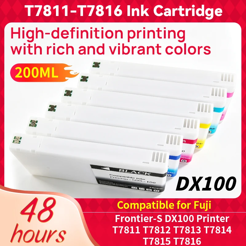 T7811-T7816 Ink Cartridge DX 100 DX-100 Dye-based Ink For Fuji Frontier-S DX100 Printer T7811 T7812 T7813 T7814 T7815 T7816