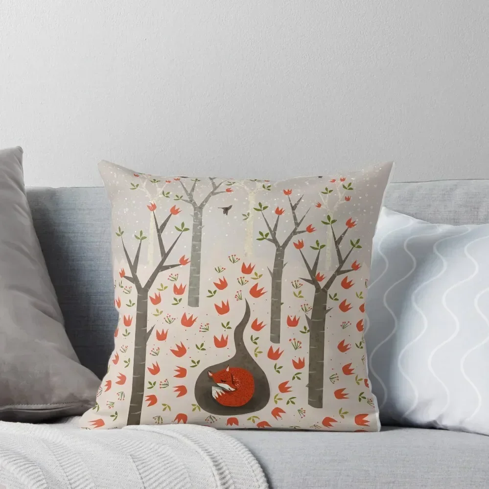 

Sleeping Fox Throw Pillow Embroidered Cushion Cover Cushions christmas decorations for home 2025 pillow