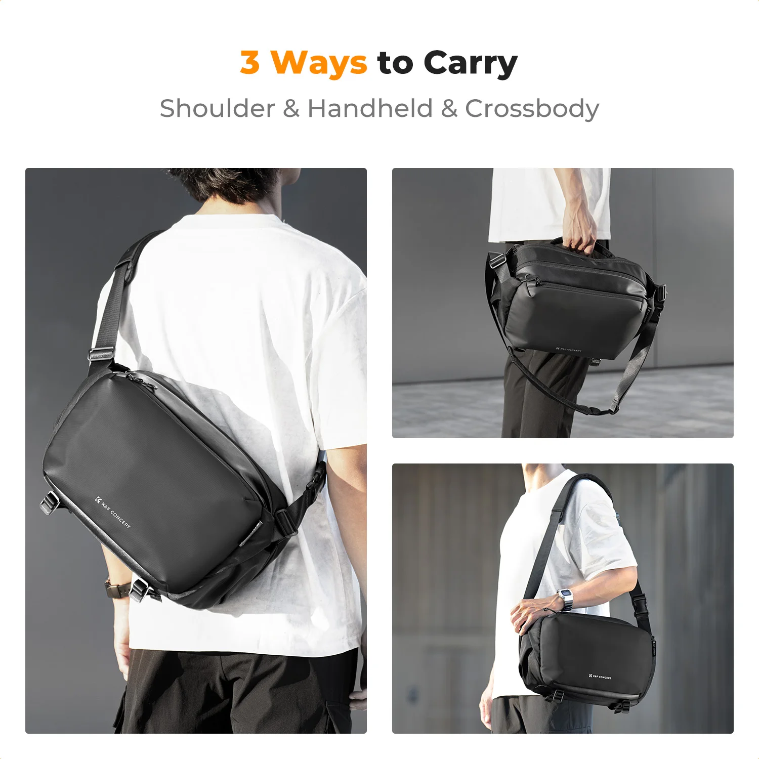 K&F CONCEPT 12L/10L 카메라 슬링백 방수 여행 사진 촬영용 숄더백 (캐논, 소니 DSLR 카메라 케이스, 삼각대 홀더 포함) 썸네일 2