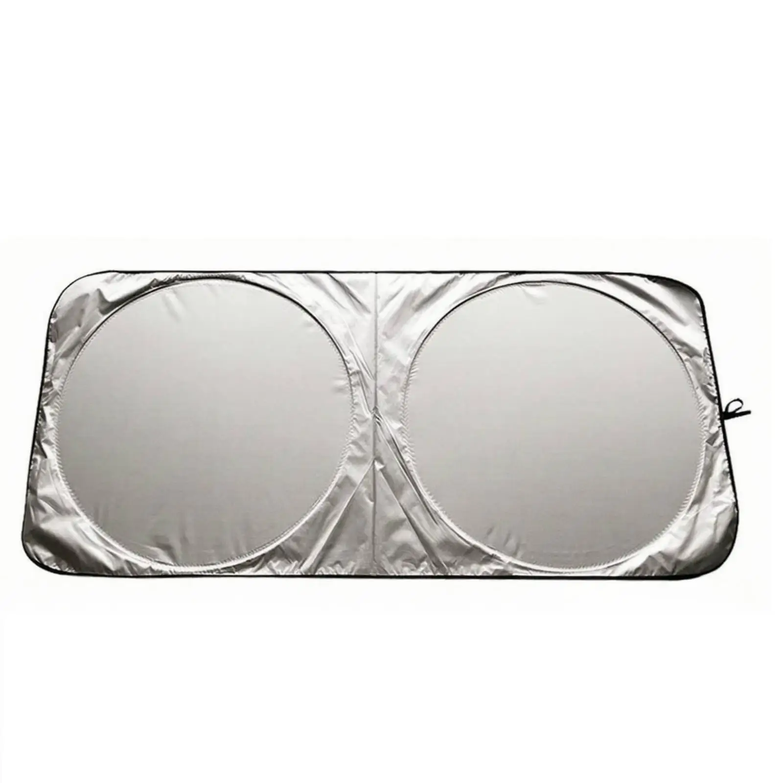 Silver Car Windshield Cover Foldable Polyester Sun Shade for Vehicle Front Windshield Outdoor Parking Heat Shield