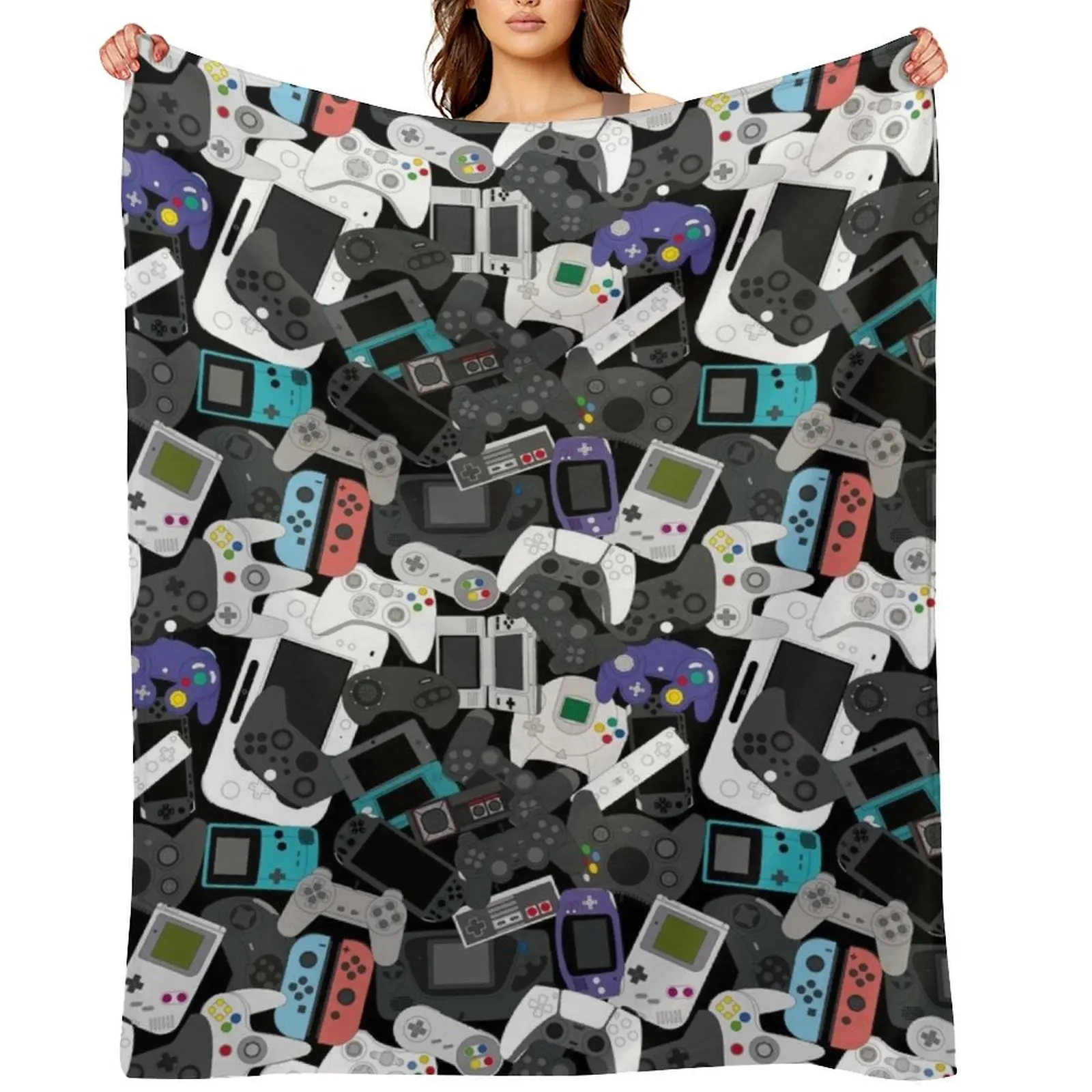 

GAMER CONTROLLER ALL Throw Blanket funny gift Furrys Hairys Quilt Blankets