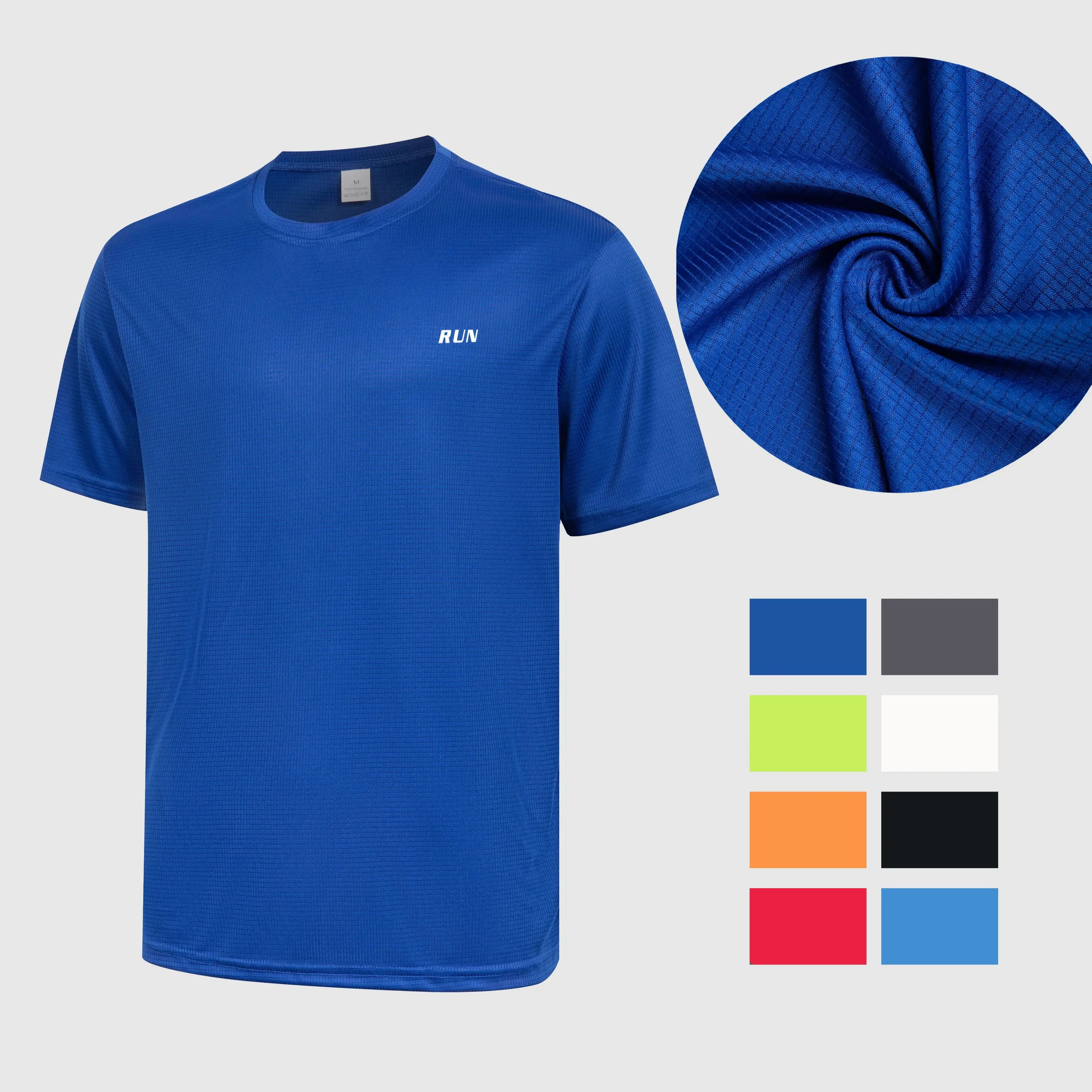 

New Summer Waffle Round Neck Men's Short Sleeved T-shirt for Men's Short GYM Breathable Sports Sleeved Top Male Clothes 2025