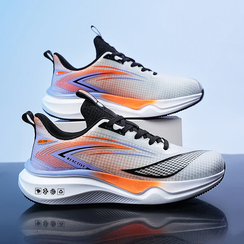 

Men's casual sneakers four seasons light breathable soft-sole outdoor speed running shoes fashion students racing sports shoes