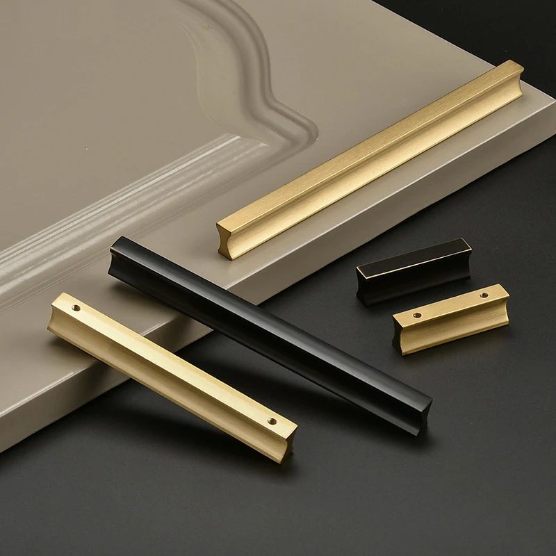 

Modern Minimalist Pure Copper Handles for Wardrobes, Cabinets, Drawers, Cabinet Handles, Long Gold Light Luxury Brass Handles