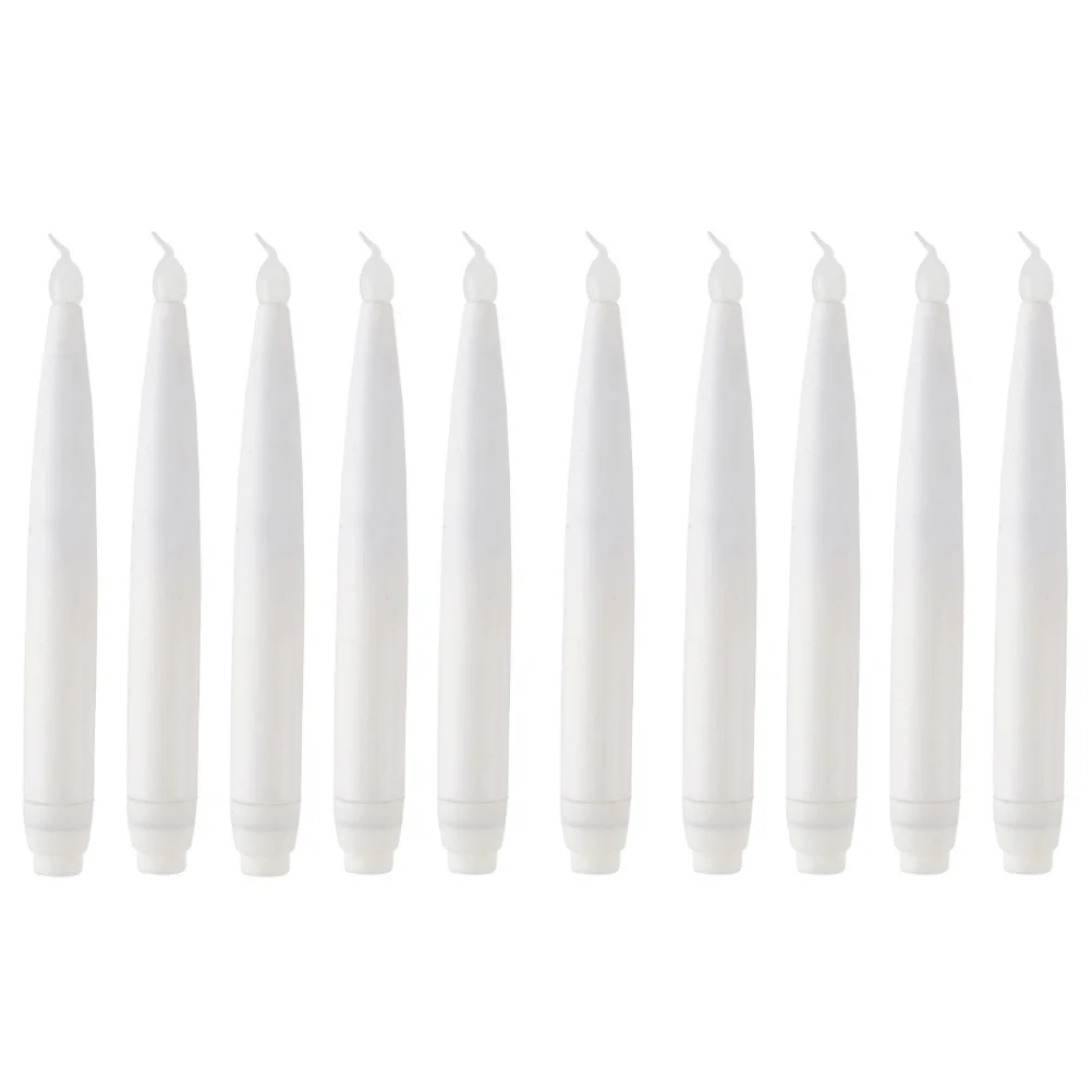 6 مجموعات من شموع الضوء المحاكاة الخضراء LED عديمة اللهب لتزيين عيد الحب بدون دخاني بدون قطرات لون عاجي ليلاً #2