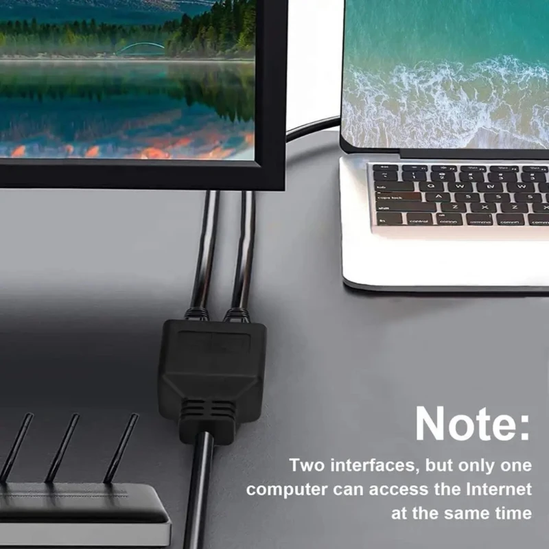 RJ45 1xذكر إلى 2x أنثى الفاصل كابل محول الحبل ل إيثرنت LAN إيثرنت محول كابل موسع الخط