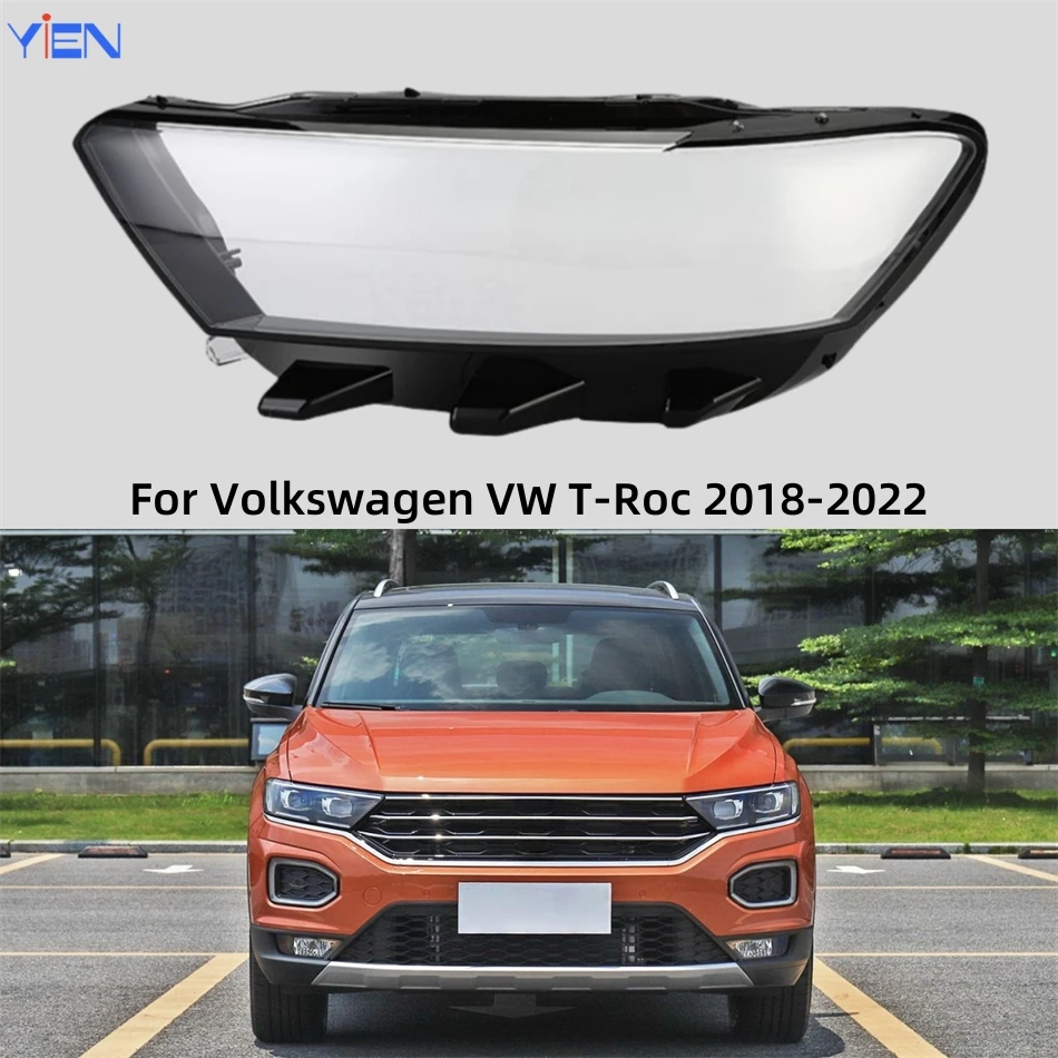 For Volkswagen VW T-Roc 2018 2019 2020 2021 2022 Accessories Cars Transparent Housing Car Lights Shell Front Headlight Cover