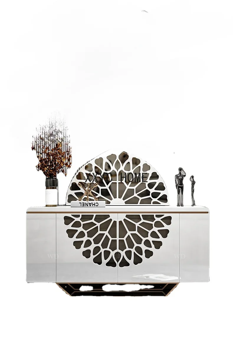 

Light Luxury Flower Entrance Cabinet Home Living Room Hallway Model Room Storage Decoration Sideboard Cabinet