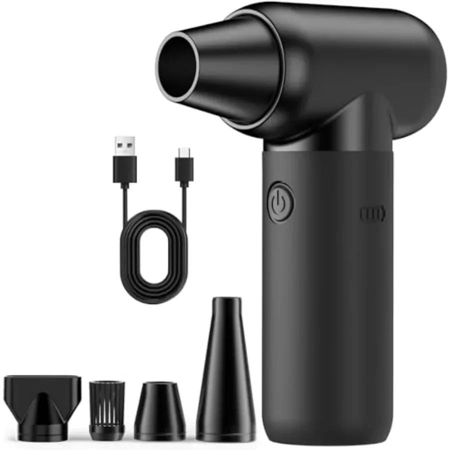 

Compressed Air Duster - Super Power Electric Air Duster for Cleaning KeyboardandPC 3 Gears Adjustable Rechargeable Cordless Jet