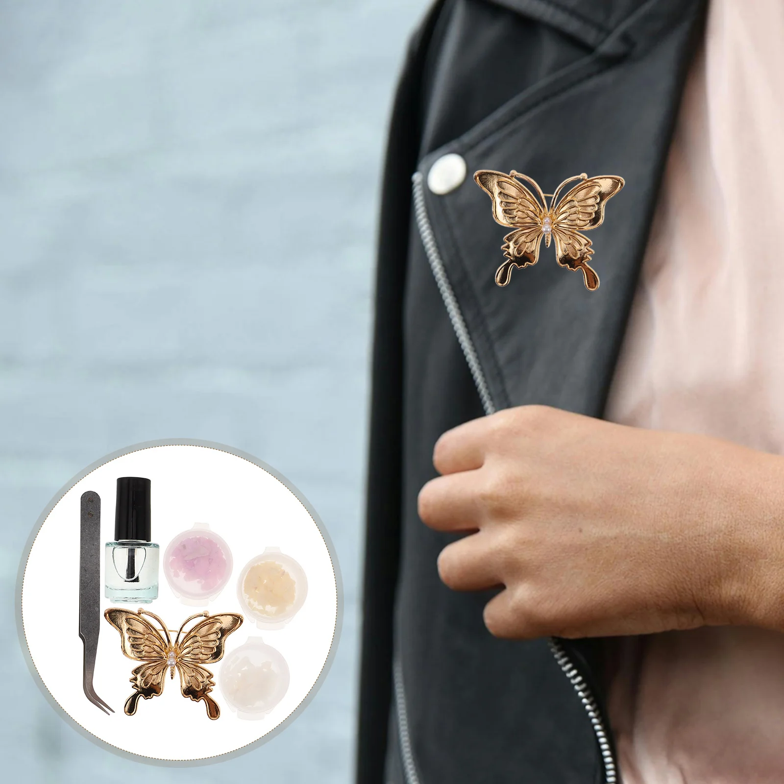 

Mother-of-pearl Butterfly Brooch Pins for Women Fashion Button Jewelry Pinshollow Out Brooches