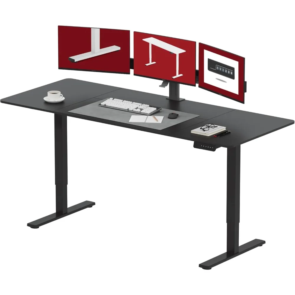 

"Adjustable Height Electric Standing Desk, 79x32 Inch, for Home Office and Computer Workstation"