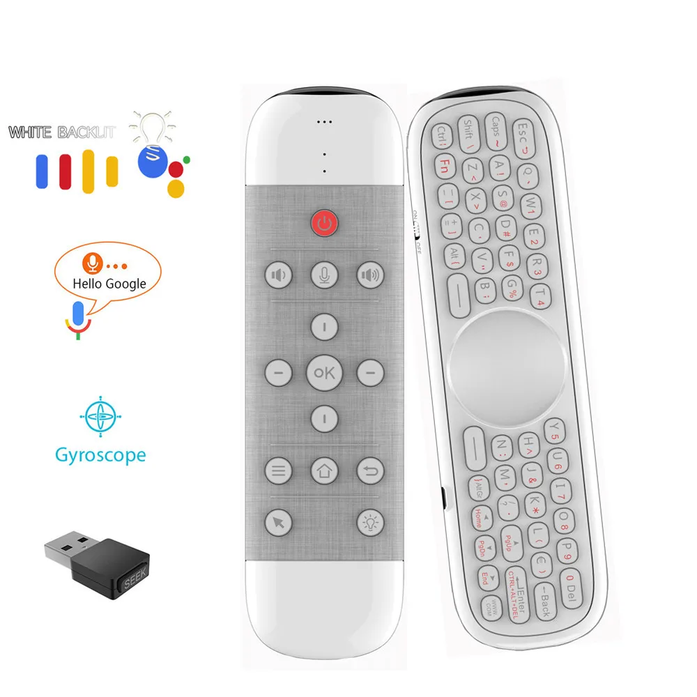 

Q40 Voice Remote Control 2.4G Wireless Mini Backlight Keyboard with IR Learning Air Mouse With Gyros Google Assistant