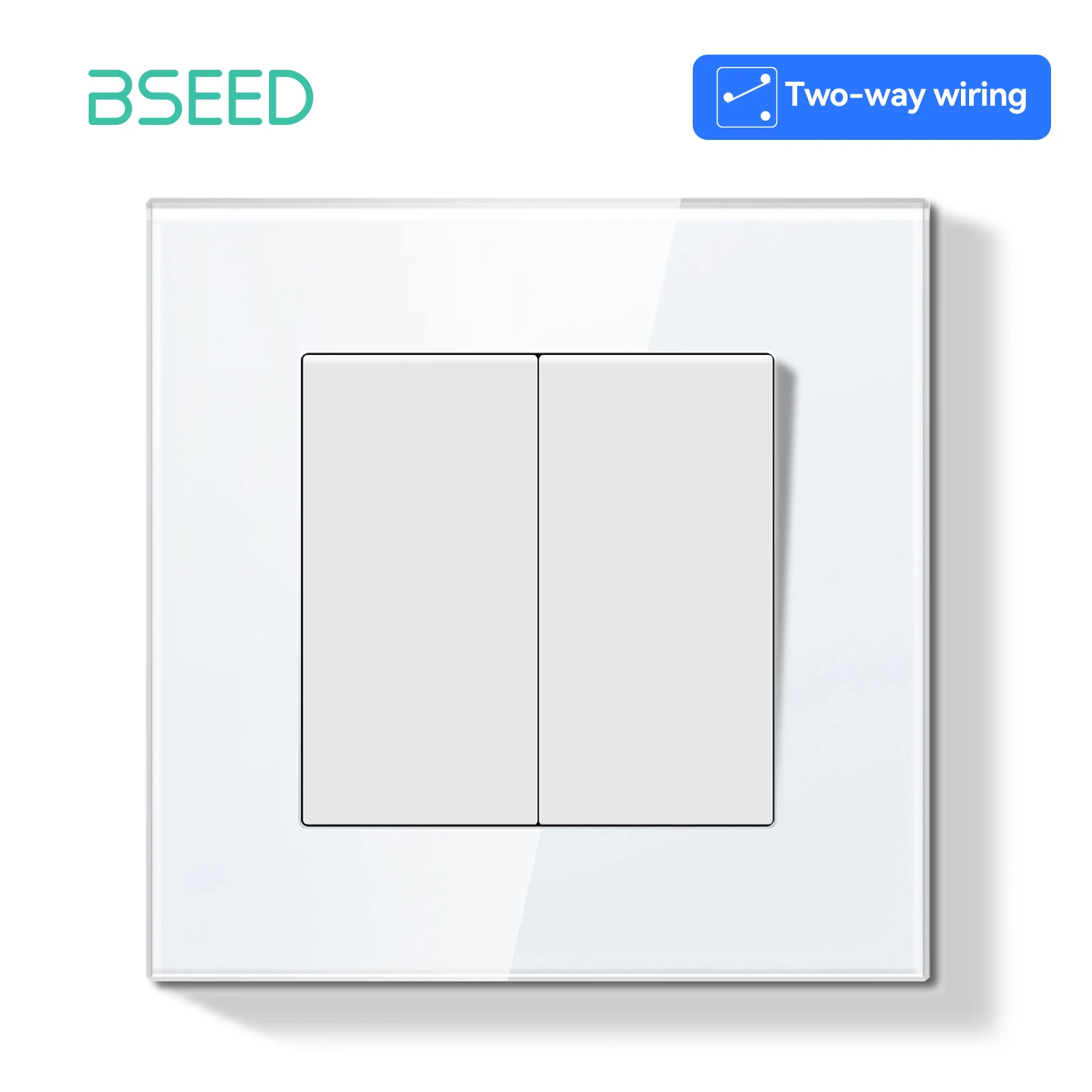 BSEED E-Serie 1Gang/2Gang 2Way Mechanische Knop Lichtschakelaar Glazen Frame Wandlamp schakelaar Aan Uit Voor Trappen Hal Gang