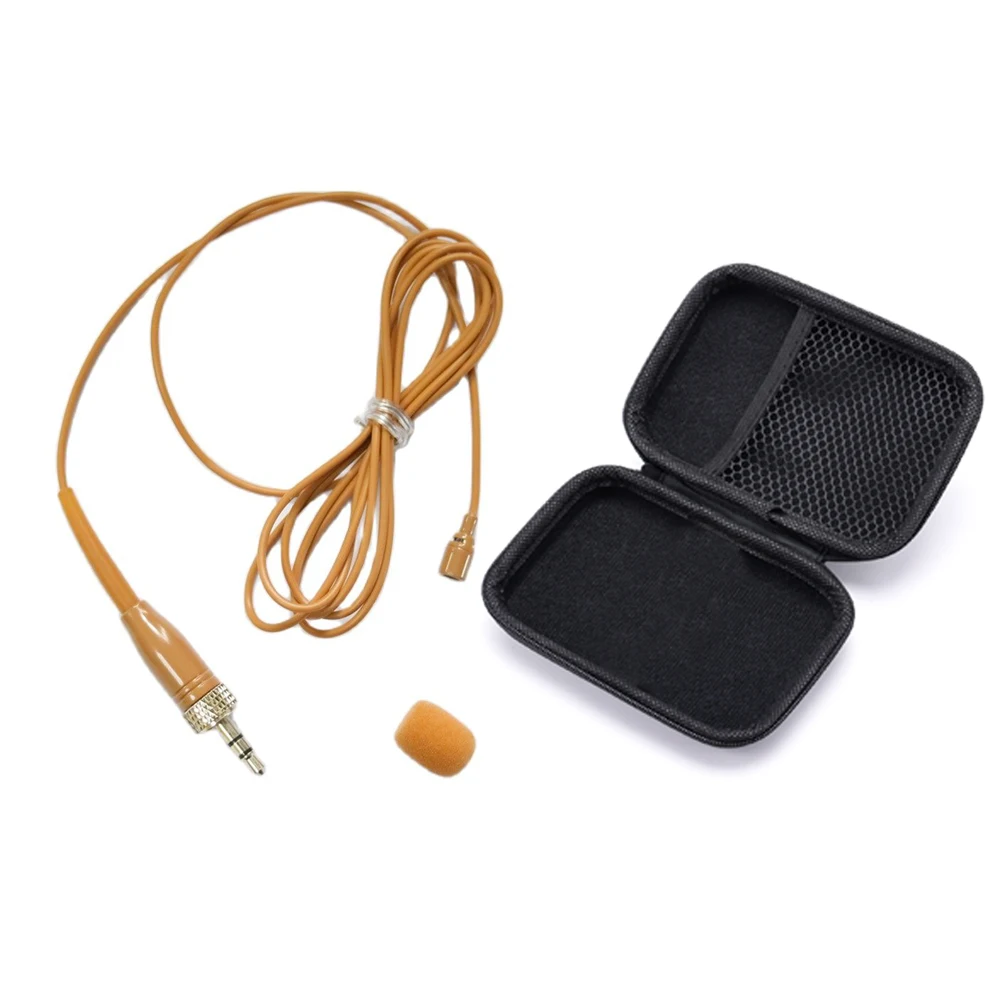 

Tan Skin EW2-II Tie Clip Lavalier Microphone For Sennheiser SK100 300 500 G3 G4 BeltPack Wireless System Microfone Zipper Box