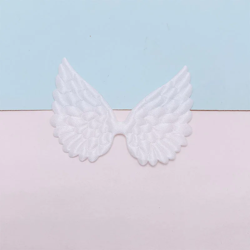 60 Stück 5,8x4,5CM Stoff-Satin-Engelsflügel-Applikationen zum Aufnähen für DIY Kinder-Haarspangen-Zubehör, Kleidungsstücke, Kopfbedeckungen, Dekor-Patches – Detail 8