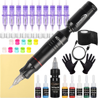 Tattoo Kit New Cool Tattoo Pen Kit For Permanent Makeup Tattoo Machine Kit Wireless Tattoo Power Supply Tattoo Gun Kit