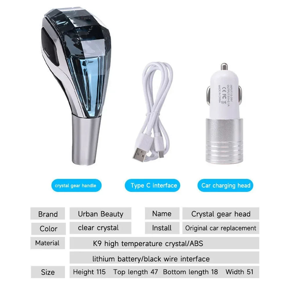 New Car Universal Crystal Handle Gear Shift Knob Gear Head with LED For Opel OPC line OPC Opel Signum Speedster GSI GT GTC