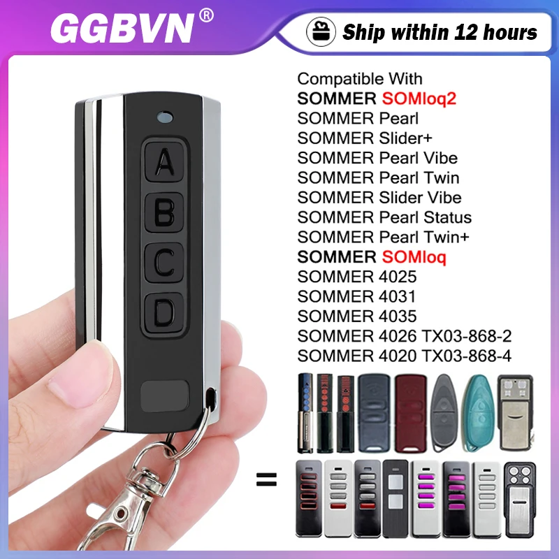 For SOMMER Pearl Slider Vibe Twin Status 4018 4019 4020 4031 4026 4025 Garage / Gate Remote Control 868.8MHz 868.95MHz Opener