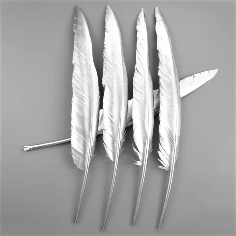 Gold Goose Feather Silver Turkey Plumes Handicraft Accessories Golden Duck Feathers Table Centerpieces Wedding Party Decoration - view 6