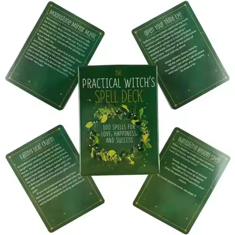 The Practical Witch Spell Deck Tarot Cards Laser Magic English Vision Board Games For Fate Divination Party Playing Oracle Deck