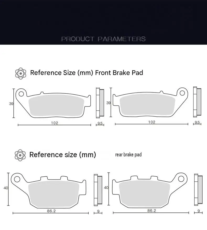 For VOGE 500R/500AC/525DS/650DS/CR9 Carbon‑Copper Based Brake Pads, Fast Heat Dissipation Long‑Life Brake Pad Set Mod Accessorie