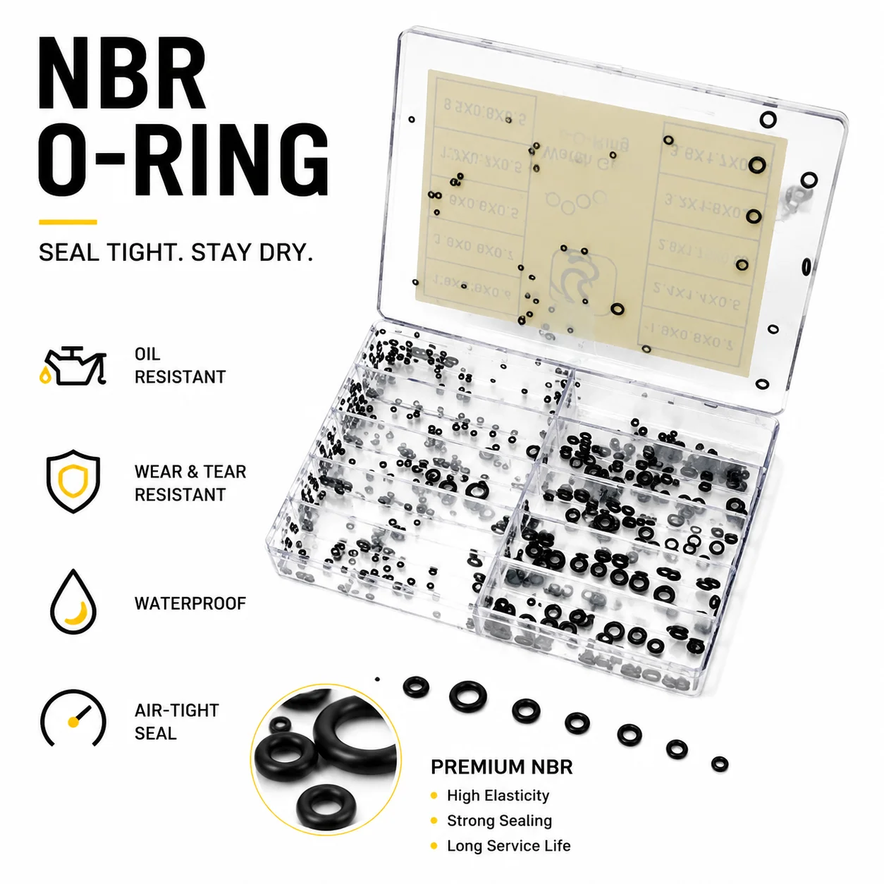 Watch Back Cover Leak Proof Rubber Ring Watch O-ring Nitrile Seal OD 1.4-3.6mm ID 0.6-1.7mm CS 0.4-0.8mm Watch Accessories