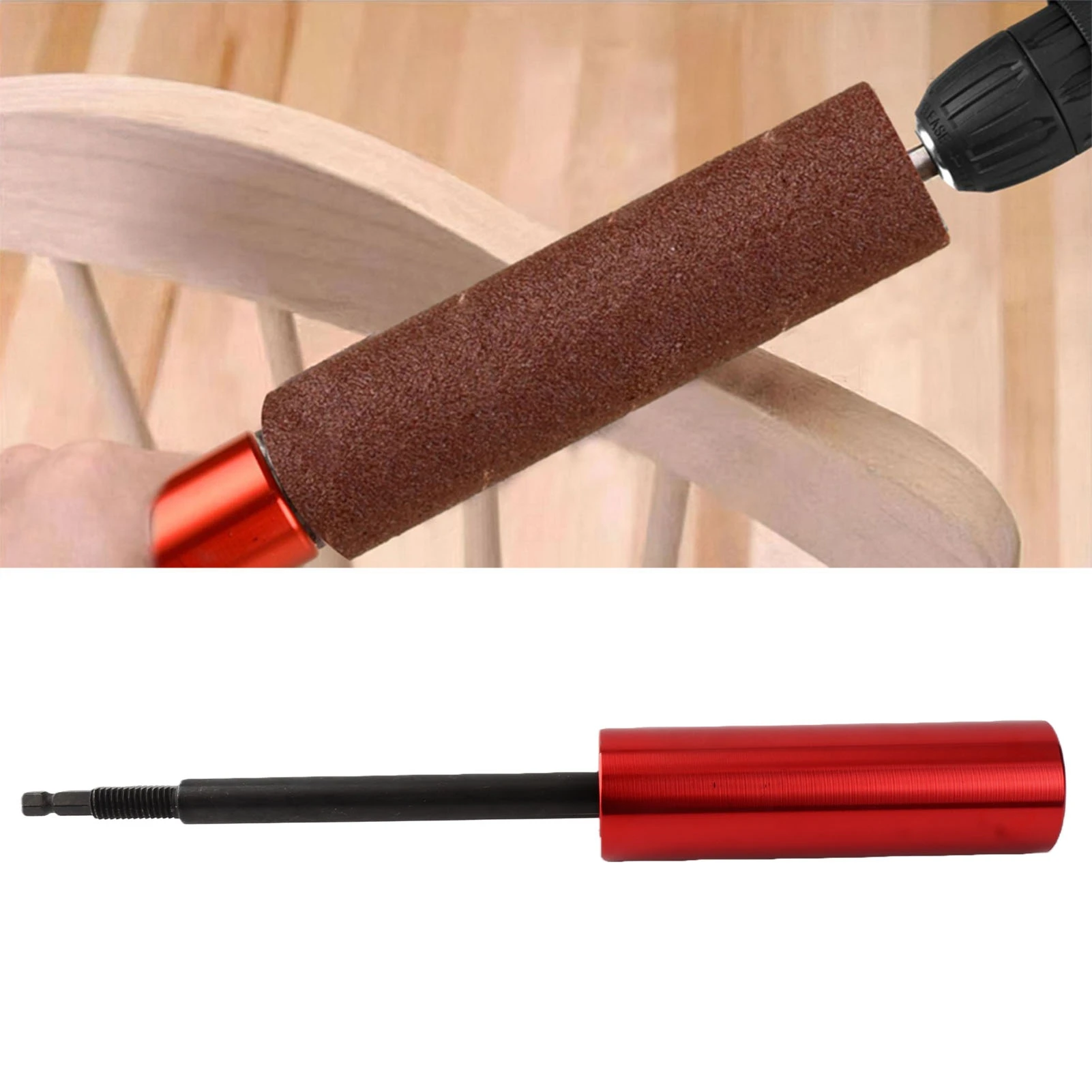 1.5in Spindle Sander Adapter Mandrel Aluminum Alloy Drill Sanding Mandrel Kit for Wood Metal Sanding Drum Adapter