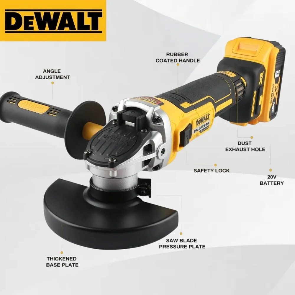 

DeWalt DCG405NT/405FN Угловая шлифовальная машина Бесщеточный ручной шлифовальный станок Полировальный станок Бесщеточный станок для резки с аккумулятором 18 В