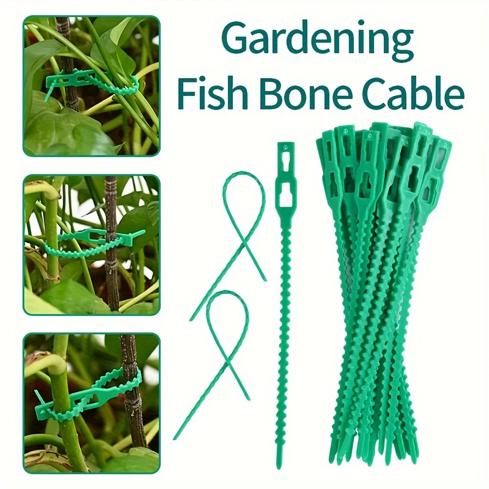Reusable Adjustable Plastic Plant Cable Ties for Garden Vine Tree Shrubs Support Fastener Locking Nylon Zipper Organizer Tools