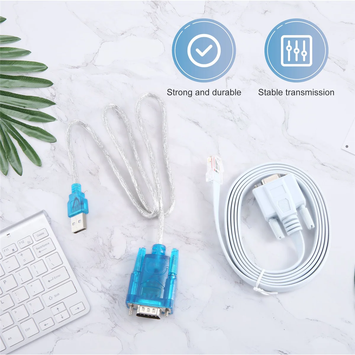 RJ45 สายเคเบิลเครือข่าย Serial Cable Rj45 to DB9 และ RS232 to USB (2 in 1) CAT5 Ethernet Adapter LAN คอนโซลสาย