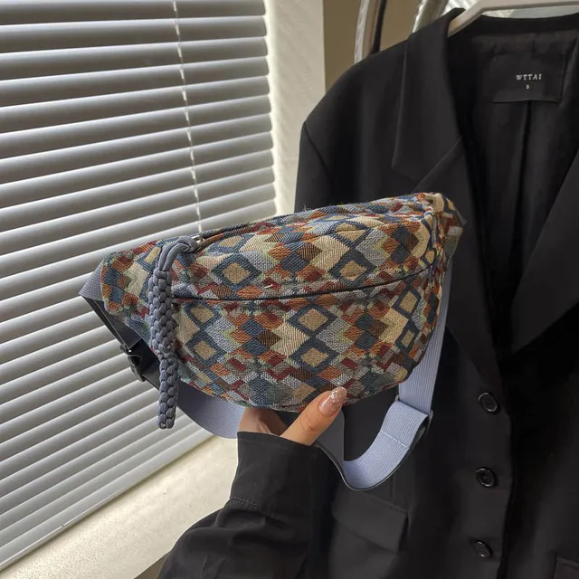 Bohemia Sztruksowe torby na pasek dla kobiet Moda Fanny Pack Kobieca torba na biodra Banana Torebka na ramię Crossbody Kieszeń na klatkę piersiową